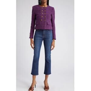 NWT - Veronica Beard Carly Kick Flare Crop Jeans Bright Blue Size 26